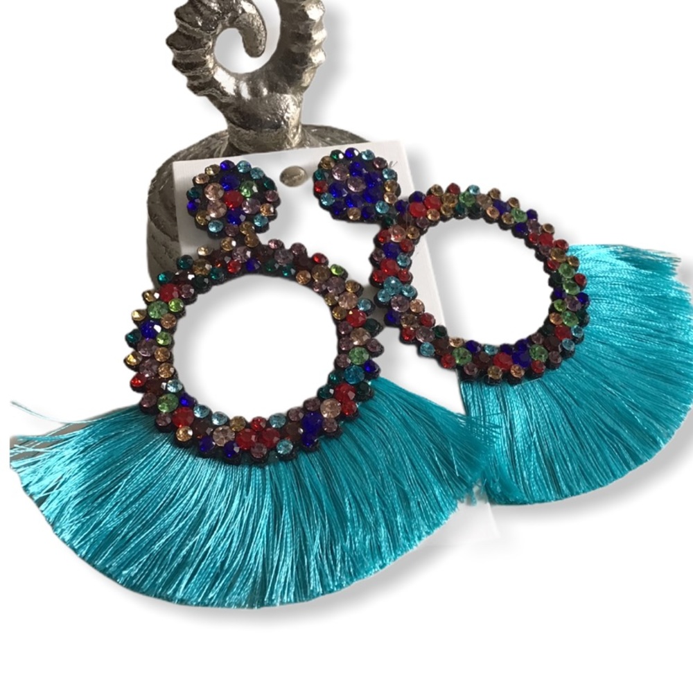 NEW Fringe Boho Tassel Bling Colorful Circle Cute Lightweight